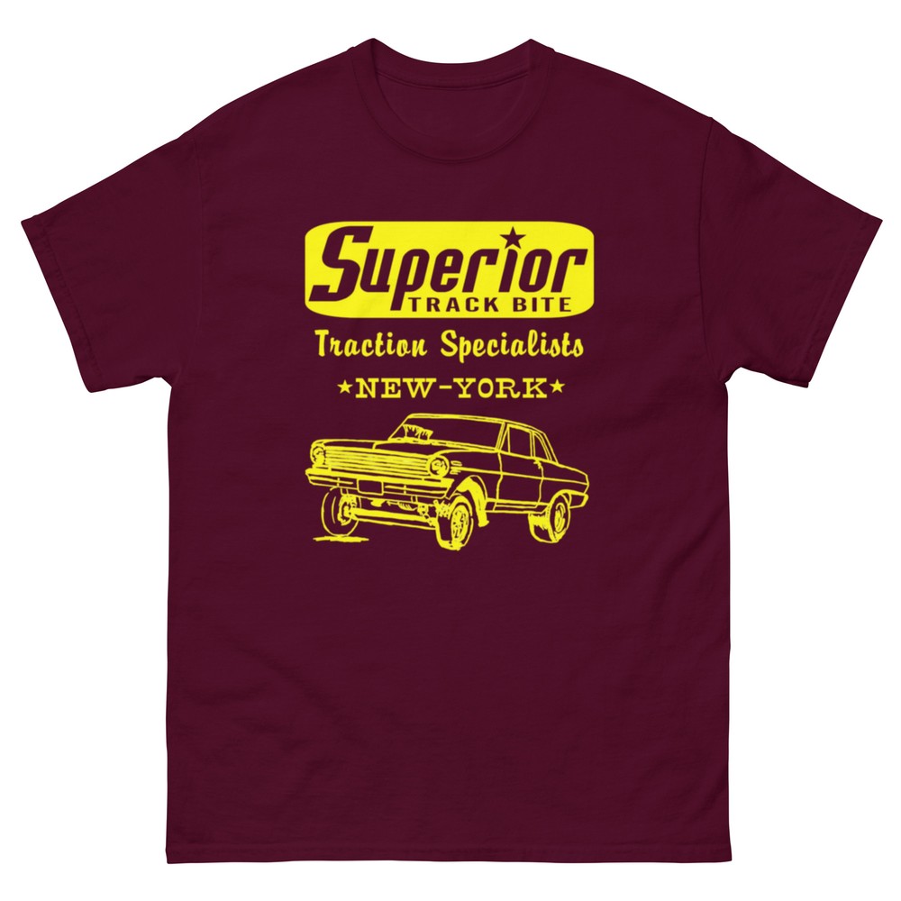 SUPERIOR TRACK BITE CHEVY II NOVA GASSER T SHIRT by RACE CITY RETRO