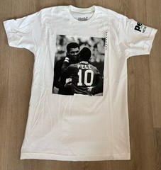 New Licensed Pele Soccer with Muhammad Ali T-Shirt Adult Medium White Unworn