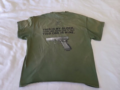 Glock T Shirt Mens XL Green Gun Pistol Biker Vintage READ