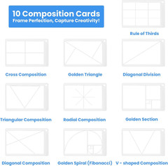 10 Pcs Golden Ratio View Finder Tools for Perfect Photography & Art Composition