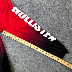 Hollister California Tee Shirt Mens Large Red Black Gradient Graphic Spell Out
