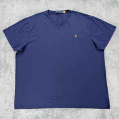 Polo Ralph Lauren Mens V Neck T Shirt Size 2XB Navy Blue Cotton