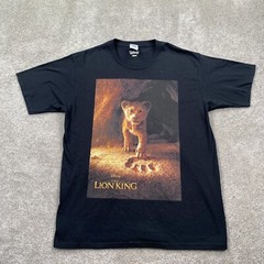 Disney Lion King Simba Live Action Graphic Adult T-Shirt Size L Black Cotton
