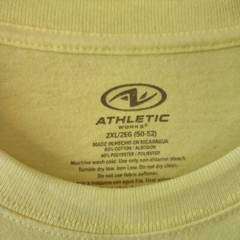 Athletic Works Mens 2XL Acid Yellow Cotton Tee Loose Fit Breathable NWT