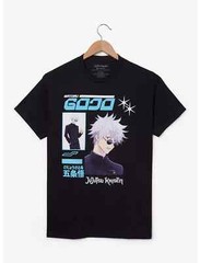 Jujutsu Kaisen Mens Satoru Gojo Multi-Portrait Kanji Puff Black T-Shirt New S-XL