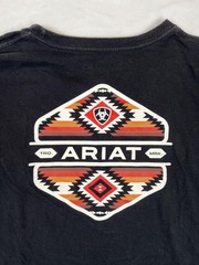 Ariat T-Shirt Mens 3XL Black Buckle Aztec Logo Graphic Western Southwestern