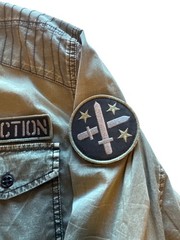 Affliction Black Premium Military Shirt Mens Large Green Moto Biker Buckle Y2K