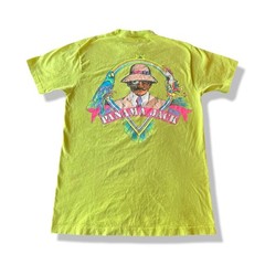 Vintage 90s Panama Jack Single Stitch T-Shirt Neon Yellow Size L