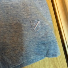 Cremieux Classics Mens XL Blue Heathered Cotton Short Sleeve Henley Shirt Logo