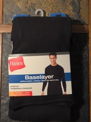 Hanes Men’s Waffle Knit Thermal Long Sleeve Shirt Black Medium