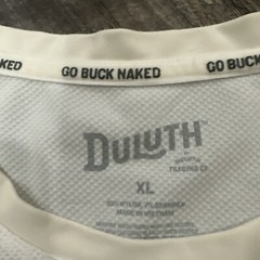 Duluth Trading Co. Diamond Knit Wicking Go Buck Naked White T-shirt XLarge