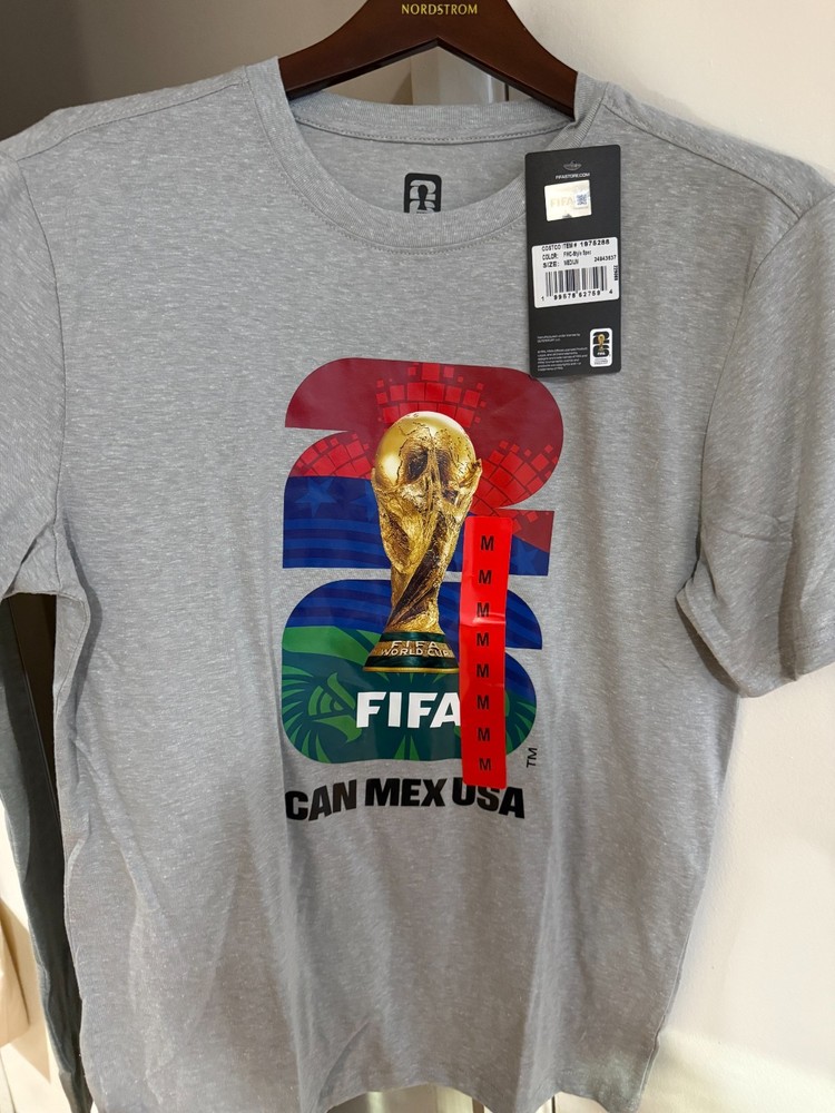 FIFA Official Licensed World Cup T Shirt MED Gray BRAND NEW WITH TAGS!!!!!