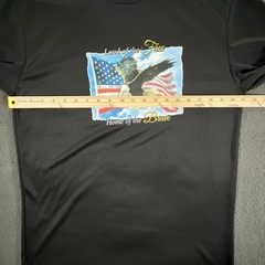 Land of the Free Home Brave Men’s Size Large Black Long Sleeve Performance Shirt