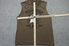 Ali Shirt Mens 2XL Brown Muhammad Ali The Greatest Hooded Sleeveless Tee Boxing