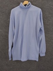 Unbranded T-Shirt Mens Large Blue Turtleneck Long Sleeve Cotton Polyamide