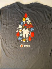 American Red Cross Give Blood Blood Drop Christmas 2025 XL Long-Sleeve T-Shirt