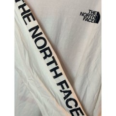 EUCThe North Face Men’s White Long Sleeve Logo Shirt with Black Print Size L