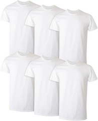 Hanes T-Shirt, 6-Pack, Moisture-Wicking T-Shirt Undershirts, White – 6 Pack