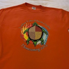 Lumbee Tribe of NC Orange Turtle Tee Unisex (M) 50/50 Cotton/Polyester