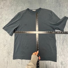 Uniqlo U AIRism T-Shirt Mens Small Dark Gray Cotton Everyday Wear Oversized Logo