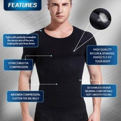 Men’s Seamless Slimming Body Shaper Vest Abdomen T-Shirt Compression Sport Tank