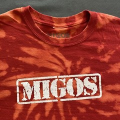 The Migos T Shirt Adult Medium Red Bleach Acid Wash Rap Hip Hop Music Quavo