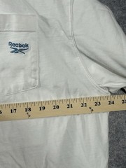 Vintage Reebok Split Fabric Pocket T-Shirt White Ribbed XL Embroidered Logo Tee