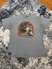 Vintage 1991 Harley Davidson 3D Emblem Leader Of The Pack T Shirt Single Stitch