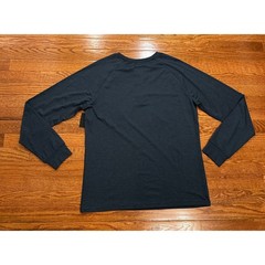 New 01.ALGO Performance Henley Long Sleeve Shirt Mens Medium Blue Stretch Casual