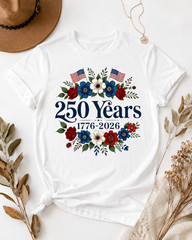 Comfort Colors Boho Floral American Flag Shirt 250th Anniversary 4thOf July Gift