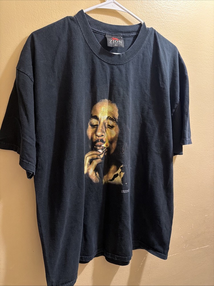 Zion Rootswear Men’s T-Shirt Bob Marley 2004 Size XL Black