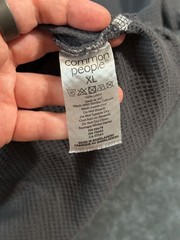Common People Grey Textured Pocket T Shirt Size XL