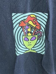 Retro Expand Your Mind Alien Themed Black Shirt Size Medium ALAB Tags Brand