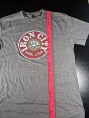 Mens Large Iron City Beer Tshirt Delta Apparel Gray With Logo. Soft Material
