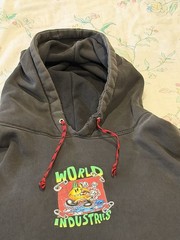 Rare Vintage World Industries Flameboy Straight Edge Punk Skateboarding Hoodie L