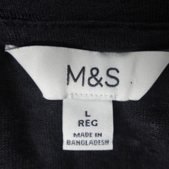 Marks & Spencer 100% Linen T-Shirt Black Size XL Men’s Short Sleeve M&S
