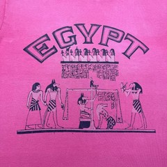Vintage 90s Egypt Ancient Anubis Hieroglyphics Mythology Faded T-Shirt – Large