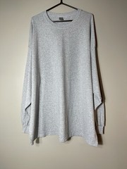 Gildan Men’s Long Sleeve T-Shirt Heavy Cotton Plain Blank Gray Tee Sz 4XL New