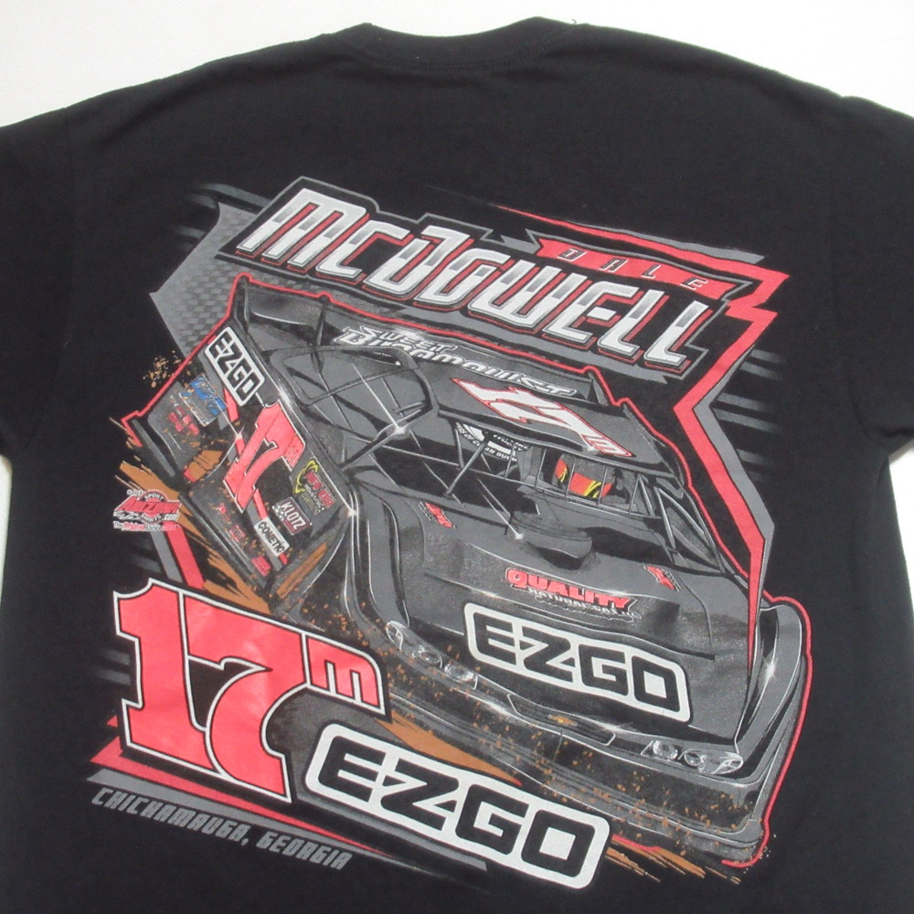 Dale McDowell Racing T-Shirt Dirt Track Late Model Race Black Medium