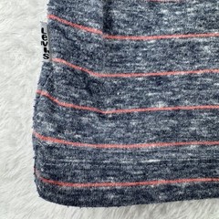 Levi’s Henley Shirt Men XL Blue Grey Striped Short Sleeve Marled Casual 3-Button