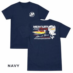 Mercury Racing Boat T-Shirt Speedboat Engine Graphic Marine Tee White