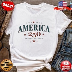 America 250 Years of Freedom Shirt, Patriotic USA 250 Tee, Retro T-Shirt S-5XL