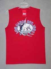 Los Cabos Tank Top Adult Medium Red Graphic Marlin Ocean Beach Outdoor Mens