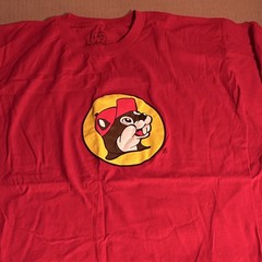 Buc-ee’s Men’s Red Beaver Logo Graphic Tee Cotton Crew Neck Short Sleeve XL