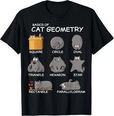 Basics of Cat Geometry Math Funny Cat Lover Gifts Unisex T-Shirt