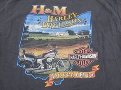 Vintage 1990s Harley Davidson Motorcycles Ride Free Embroidered Ohio T Shirt (L)
