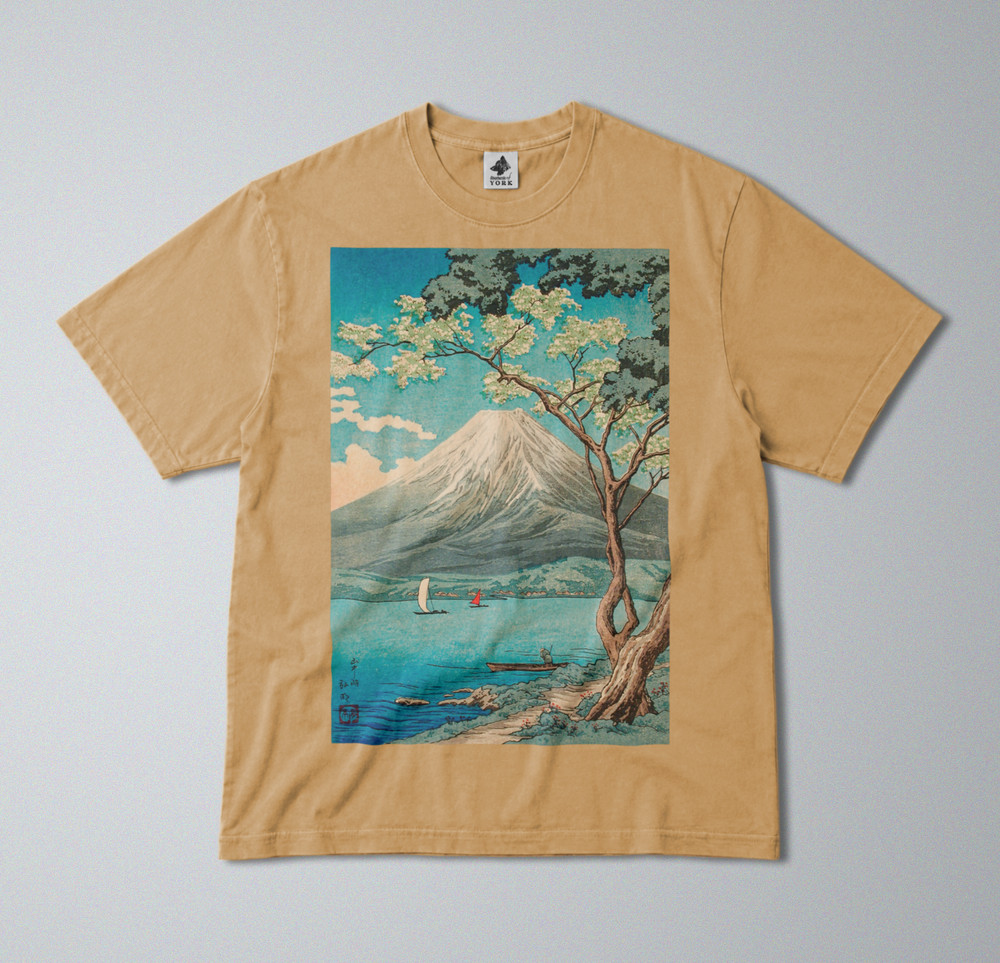 100% Cotton Tee – Regular Fit – Unisex – Japan’s iconic Mt Fuji Landscape