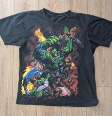 Rare Vintage Marvel Mad Engine World War Hulk T-Shirt Large