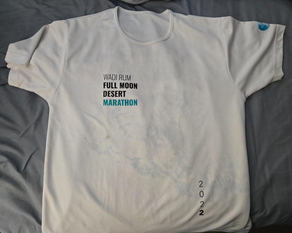 3x Large Jordan Marathon Shirts, Amman / Red Sea / Wadi Rum Used, Acceptable…