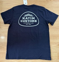 Katin Mens M Navy Graphic Logo Crew Neck Short Sleeve Organic Cotton Tee NWT